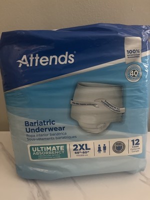QTY 48 Attends Bariatric 2XL Pull On Underwear Ultimate Absorbency