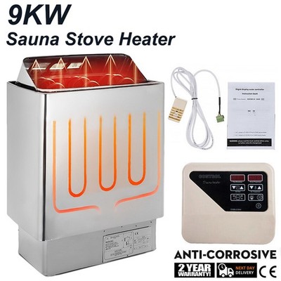 Hot Sauna Heater 220V Electric Stove 6/9kW With-Wall Digital Panel MAX.460 cu.ft