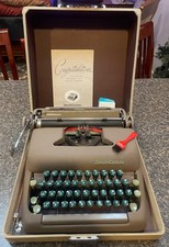 Smith Corona Sterling Typewriter Floating Shift Green Keys w Case WORKS GREAT! thumbnail