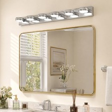 43 in Bathroom Modern Chrome LED Vanity 6 Light Over Mirror Wall Sconce Fixture