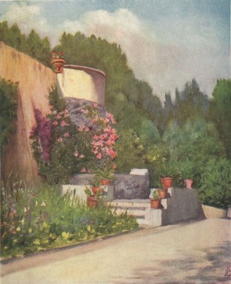 NAPOLI. ''Eine Terrasse in der Villa Rosebery'' von Augustine Fitzgerald. Neapel 1904