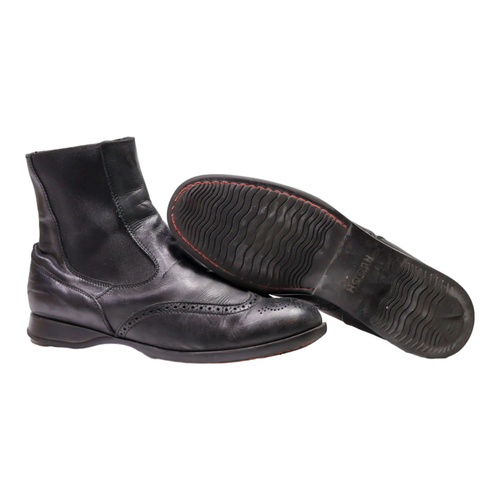 HOGAN Brogue Ankle Boots Black Leather Mens UK 6.5 - Picture 6 of 6