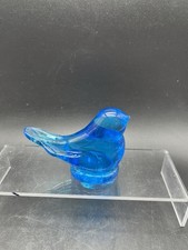 1987 Bluebird of Happiness Terra Studios Art Glass - Signed by Leo Ward