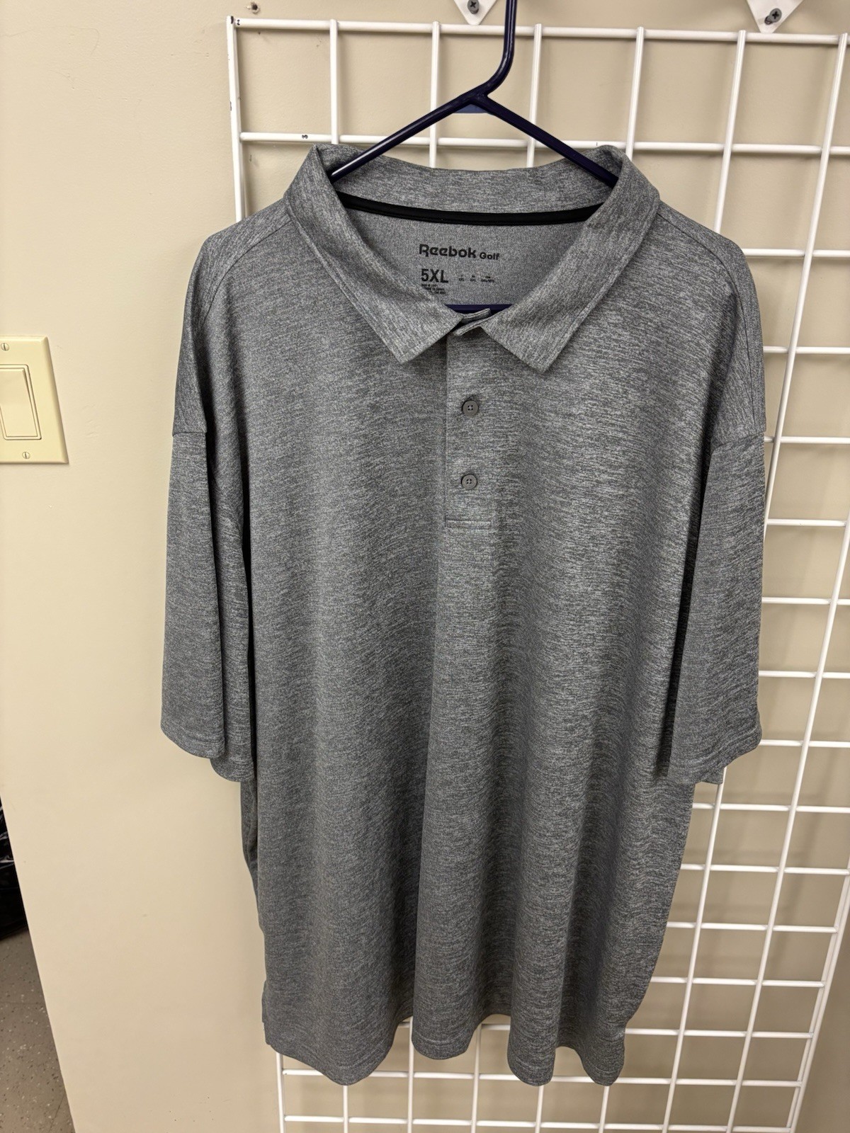 Reebok Golf Mens Casual Short Sleeve Heather Gray Polo Short Size 5XL