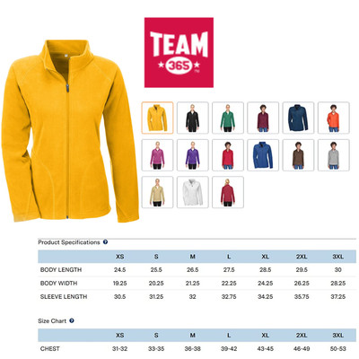 TT90W Team 365 Ladies' Campus Microfleece Jacket