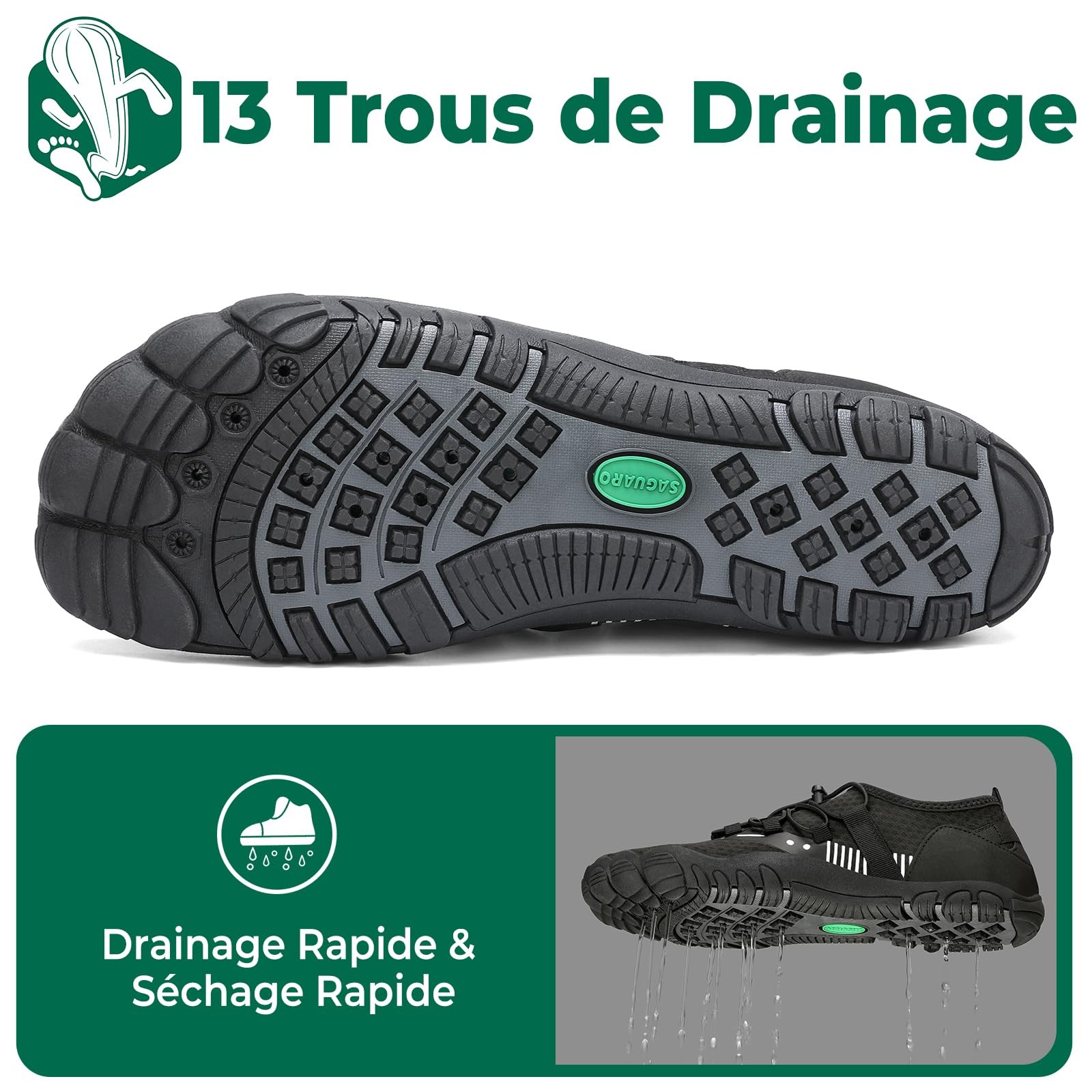 Chaussure d'eau à séchage rapide pour éviter les glissades sur les rochers - 4