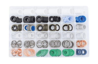 #ad 330PCS 36 Popular Sizes Mater Oil Drain Plug Gaskets Washer Assortment Kits ... $82.79