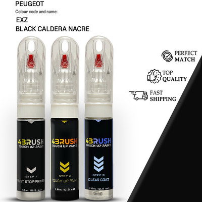 for PEUGEOT EXZ BLACK CALDERA NACRE Touch Up Paint Scratch Remove Kit Set Pen