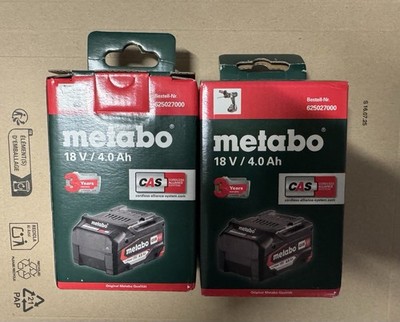 2 Stück Metabo 18V 4,0Ah LiPower  Werkzeug-Akku CAS System (625027000)