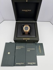 2022 Audemars Piguet Royal Oak Chronograph 38mm Blue Rose Gold Complete Set 14
