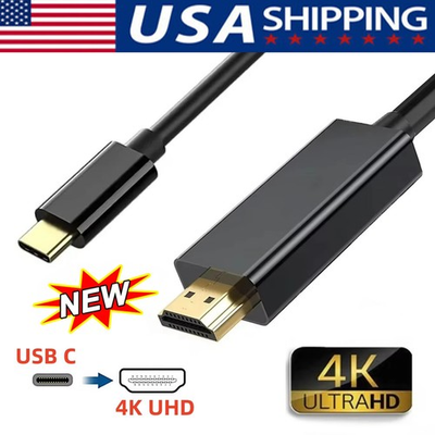 #ad #ad USB C to 4K HDMI Cable Video Converter Adapter 6Ft Type C to HDMI 4K Cord $6.69