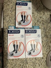 JOBST Relief Compression Knee High, 20-30 mmHg Closed Toe THREE PAIR New In Box