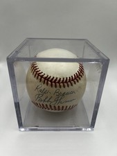 Ralph Branca Bobby Thomson Autograph Rawlings Baseball New York Giants 