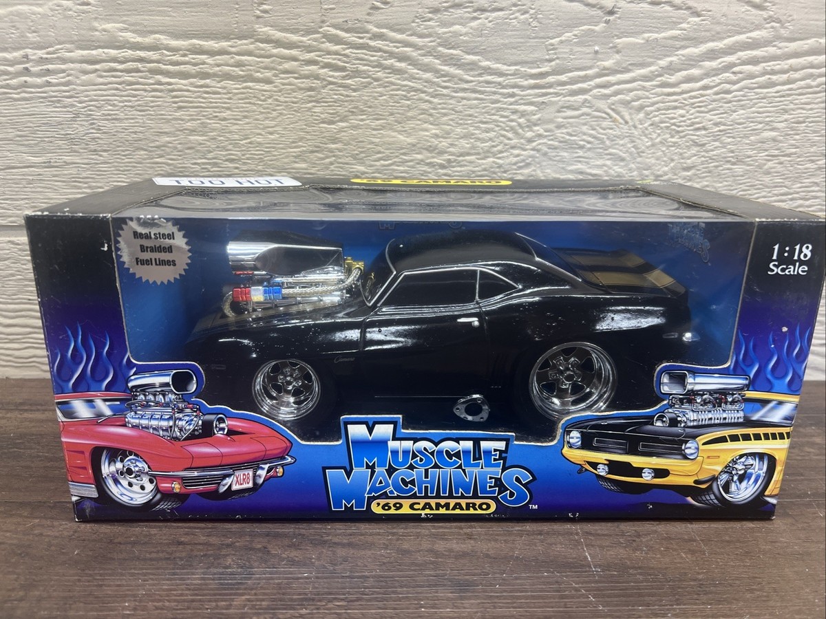 Muscle Machines 69 Camaro Light Ice Blue White Stripes Die