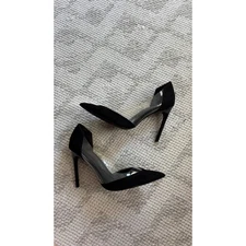 Zara Black Pointed Toe Stiletto Heels Clear PVC Pumps Party Shoes