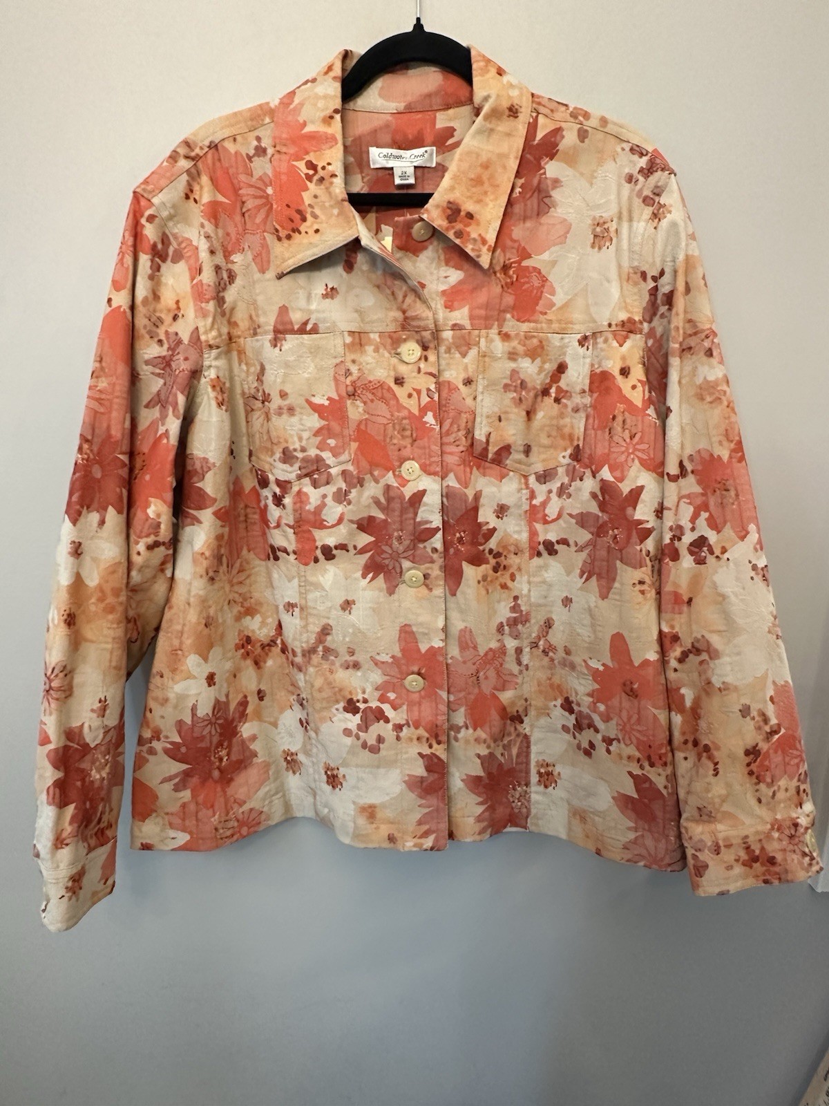 Coldwater Creek multicolor floral Button Down Jacket Size 2X