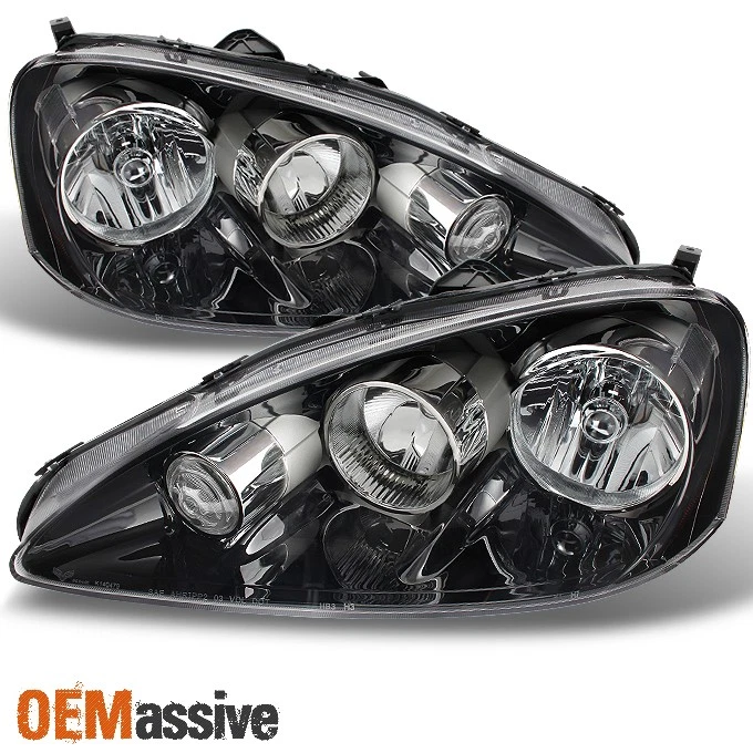 Fit 2005-2006 RSX Integra DC5 Black Clear Headlights Front Lamp Replacement Pair - Image 2 of 4