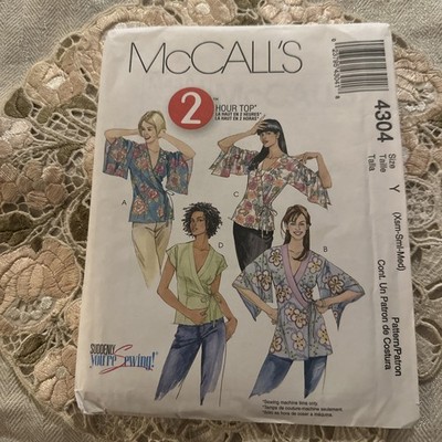 McCALL'S #4305-LADIES 4 STYLE COWL or ''V'' NECK TOP PATTERN Size 4-14 Uncut FF