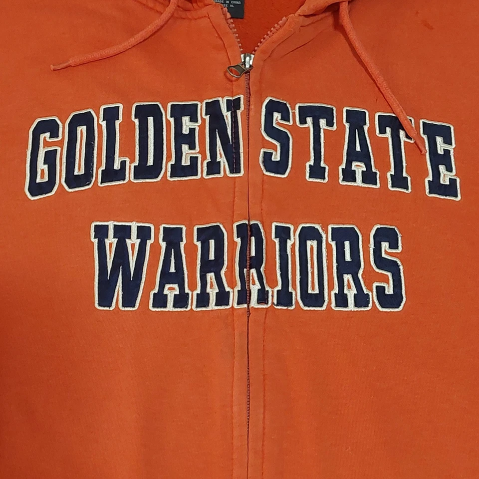 Sudadera con Capucha Vintage Golden State Warriors Naranja Cremallera XL NBA 2000s We Believe Era Foto 3 de 4