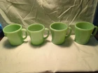 Lot Of 4 Fire King Jadeite D Handle Mugs