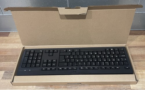 HP 125 Wired Keyboard UK Layout Standard Black Durable Design - Picture 1 of 3