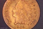 1864 Indian Head Penny Cent Vintage Old US Coin Collection Historic