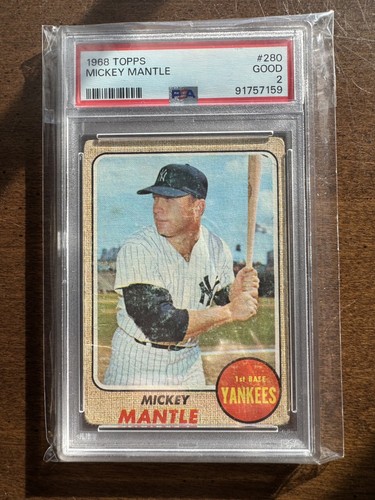 1968 Topps 280 Mickey Mantle New York Yankees HOF PSA 2 GOOD