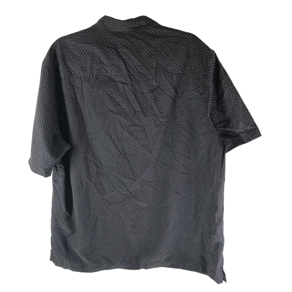 Camisa Axist Para Hombres Abotonada Estampado Geométrico Algodón Negro Gris XL Foto 3 de 4