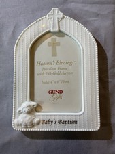 Heaven s Blessing Porcelain Frame with Accents Baby s Baptism Gund Gifts 4x6
