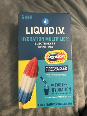 Liquid IV Firecracker Popsicle Hydration Multiplier Electrolytes Drink Mix 6 Pk