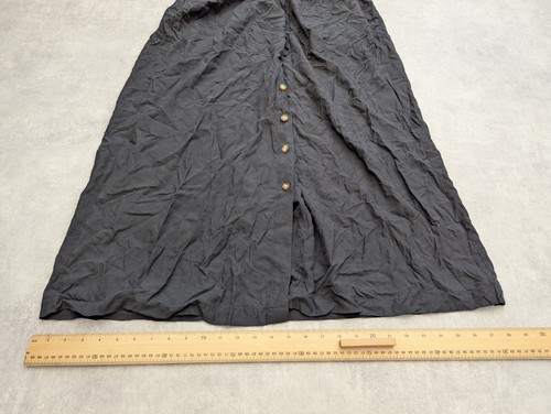 Orvis Skirt Womens Extra Large Black 100% Silk Maxi Lagenlook Boho Button Summer - Picture 3 of 9