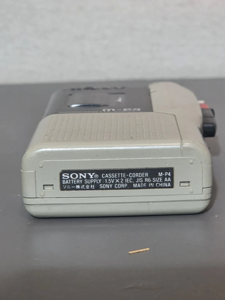 Grabadora de microcassette Sony M-P4 2 velocidades con un microcassette probado funciona Foto 4 de 4