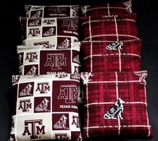 TEXAS A M University Plaid AGGIES CORNHOLE BEAN BAGS Tailgate Game 8 ACA Bags