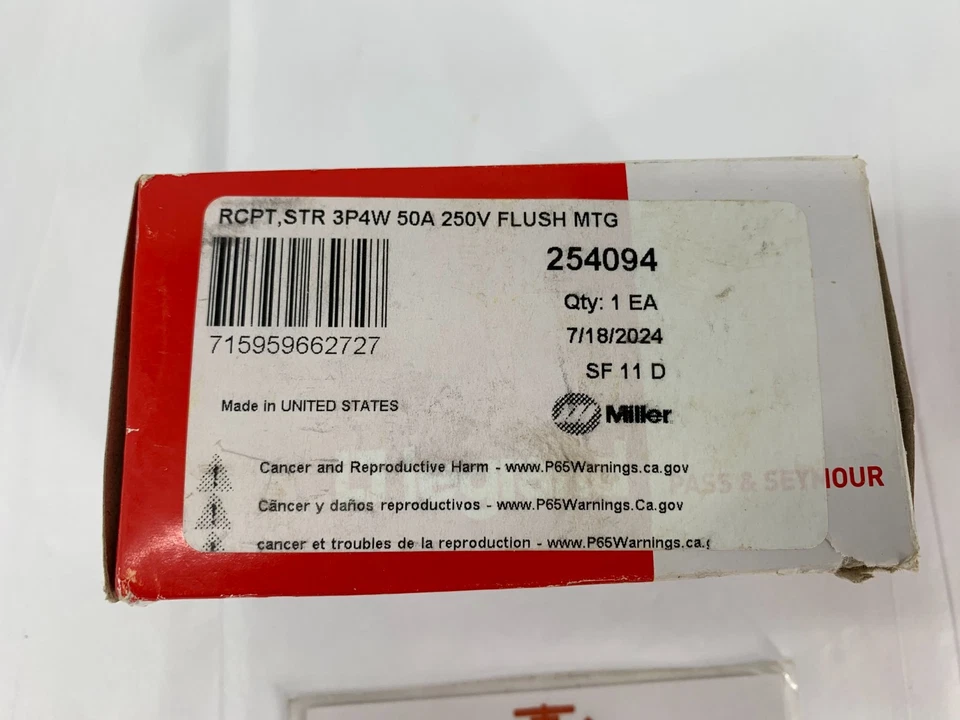 Pass & Seymour 5750 50A 250V 15-50R Straight Blade Single Flush Receptacle 3P 4W - Image 2 of 4