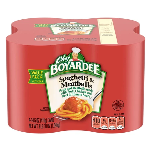 Chef Boyardee Spaghetti and Meatballs, 14.5 Oz Cans. Pack of 4.....