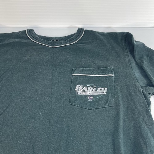 Vintage Harley Davidson Hemd Herren grün Houston Texas ohne Größenetikett (L-XL) - Bild 2 von 14