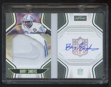2022 PANINI BARRY SANDERS AUTOGRAPH #ED 4/5 JUMBO PATCH NIKE  LOGO HOF ONCARD AU