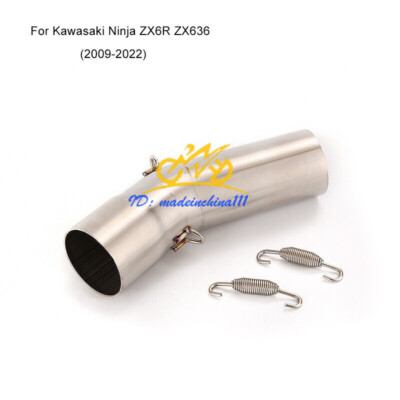 Exhaust Middle Link Pipe For Kawasaki Ninja ZX6R ZX636 2009-2022 Slip-on 51mm