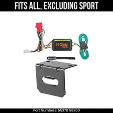 For 98-08 Subaru Forester 4 Pin Trailer Wire Plug & Bracket Excl Sport Curt Kit