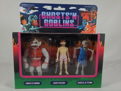 EXCLUSIVE SUPER7 GHOSTS N' GOBLINS REACTION 3 PACK UNICORN, ARTHUR, SKELETON LOT | eBay
