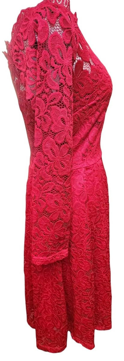 MissMay Red Lace Dress Size S NWT Lined Fitted Retro Glam | eBay