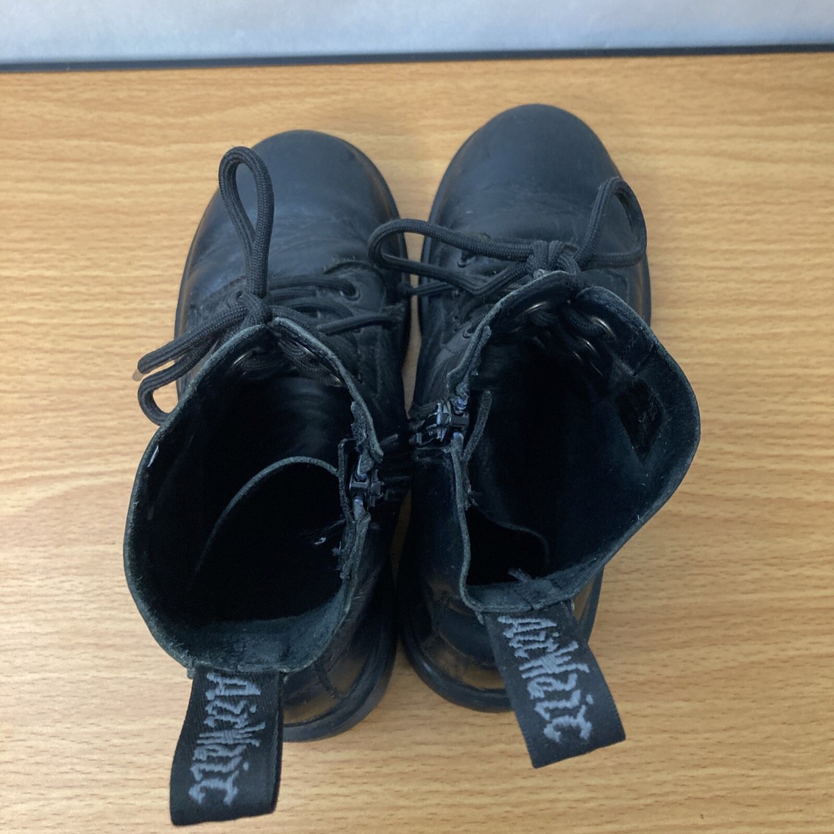 Dr. Martens 1460 Pascal Mono J Black Side Zip Lace Up Combat Boots