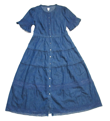 NWT Gap LoveShackFancy Denim Tiered Midi in Dark Wash Chambray Dress M $158 | eBay NWT Gap LoveShackFancy Denim Tiered Midi in Dark Wash Chambray Dress M $158 | eBay