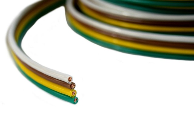 Flat Trailer Light Cable Wiring Harness 16 AWG 4 Wire COPPER MADE IN U - Foto 9