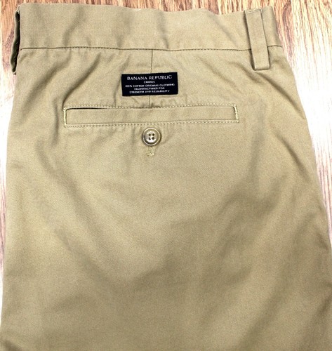BANANA REPUBLIC EMERSON CHINO 100% COTTON PANTS TAN/ KHAKI Sz 36W x 30L - Picture 2 of 4