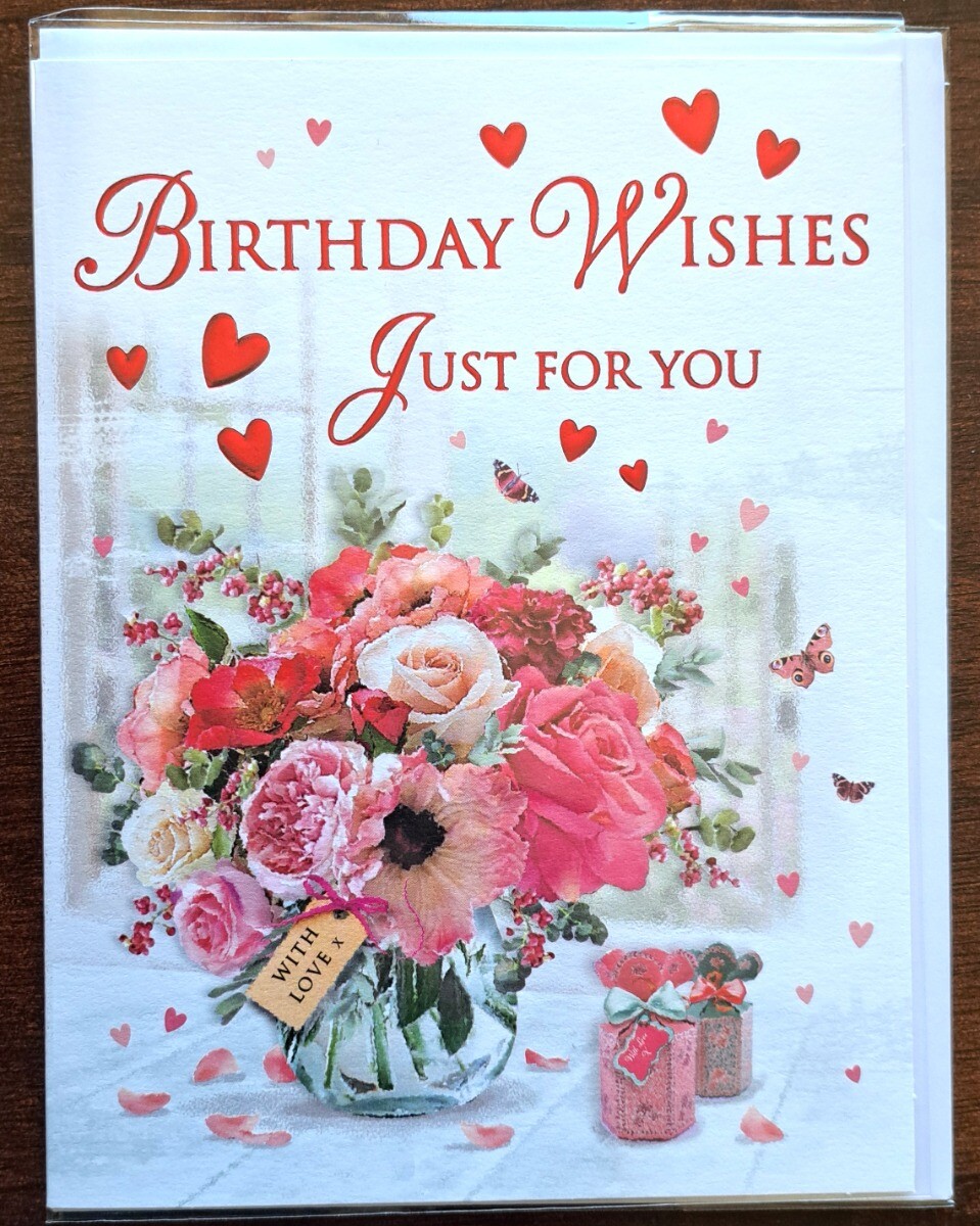 Female Birthday Wishes Just For You Card. 19x13cm (8x6 Inches)