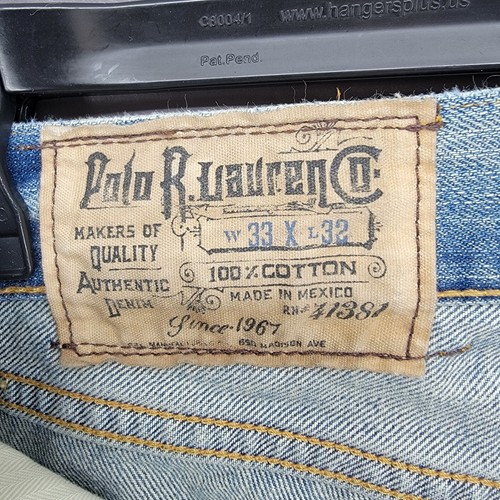 Polo Ralph Lauren Mens Jeans Classic Fit 33 Heavily Distressed Blue 34x32.5 - Picture 2 of 11