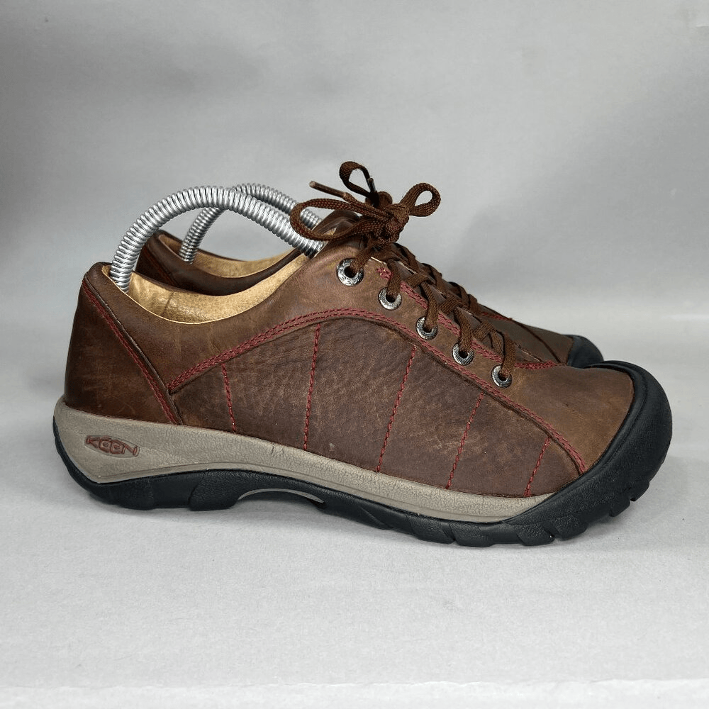 Scarpe Keen Presidio da donna taglia 9 5 in pelle marrone scarpe da trekking stringate