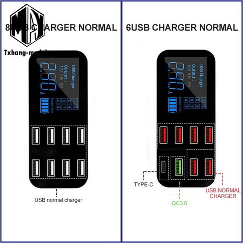 Schnelllade Auto USB Ladestation Desktop Hub 8-Port LCD Display A2TM - Bild 12 von 14