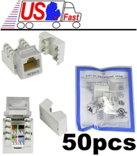 Lot50pcs/pack Cat5e RJ45 Keystone Network 10/100/1000 Jack/Port Punch Down {GREY